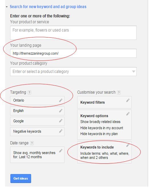 What Google's Keyword Planner User Interface Looks Like