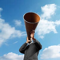 Man Holding Loudspeaker